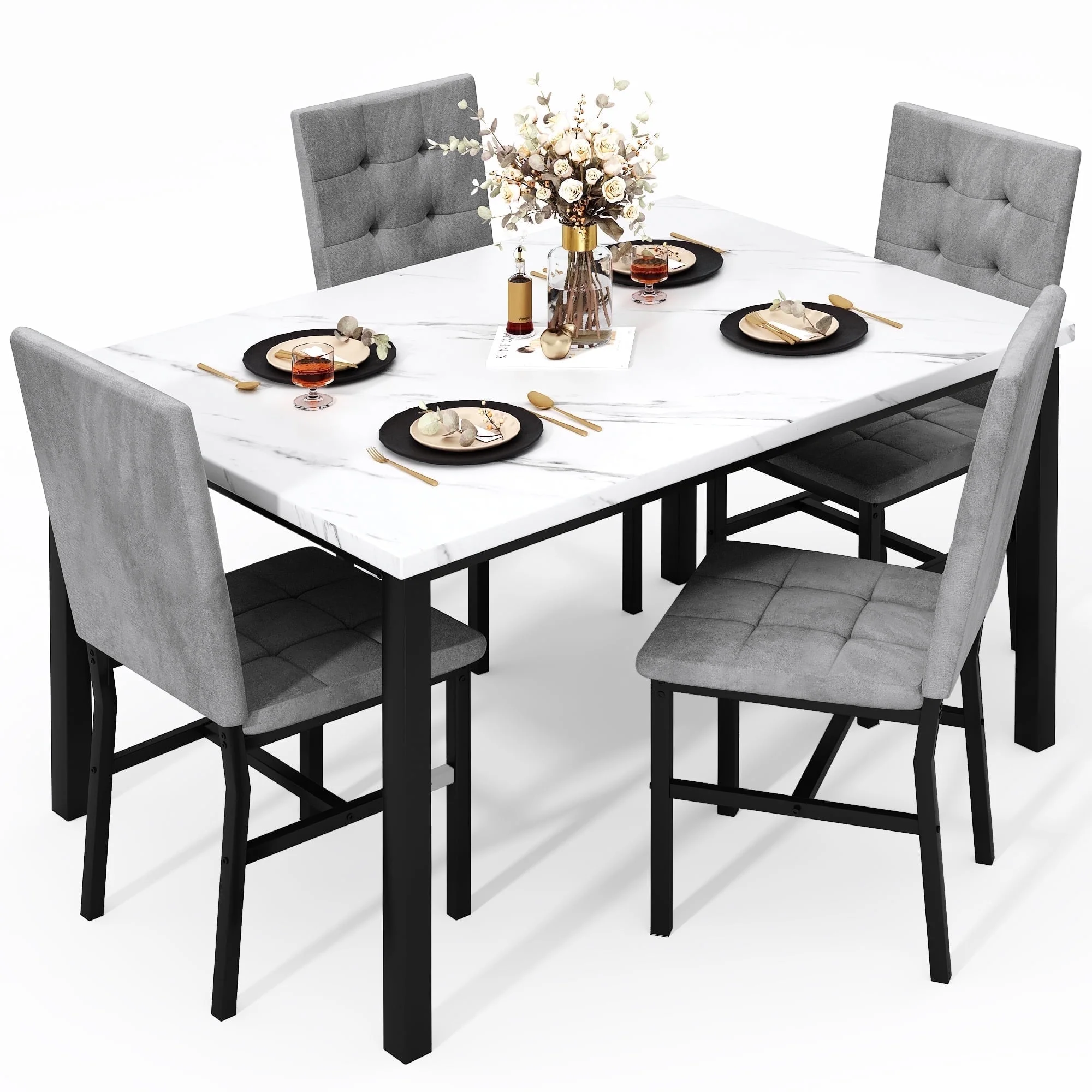 Baxluxe 4-Person Dining Table Set for 4