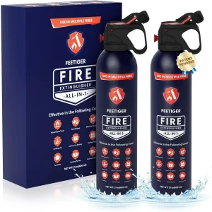 Compact All-in-1 Fire Extinguisher, 2-Pack - Portable, Small & Easy Storage for Home, Kitchen, Car, Garage, RV, Truck, Boat, Camping - Multi-Purpose Fire Spray